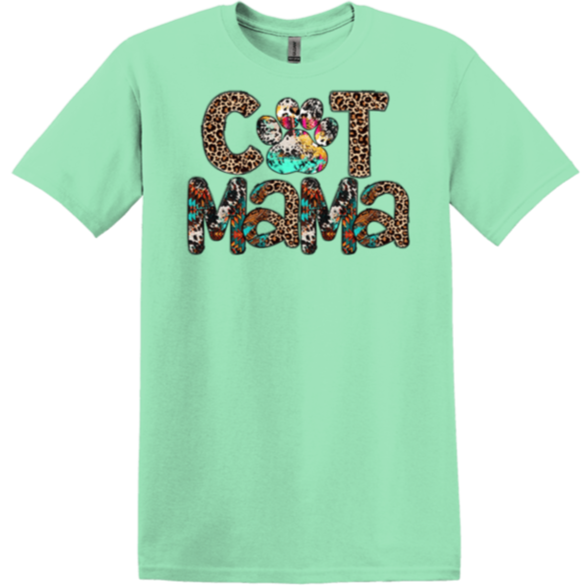 mint green soft undershirt kitty mom