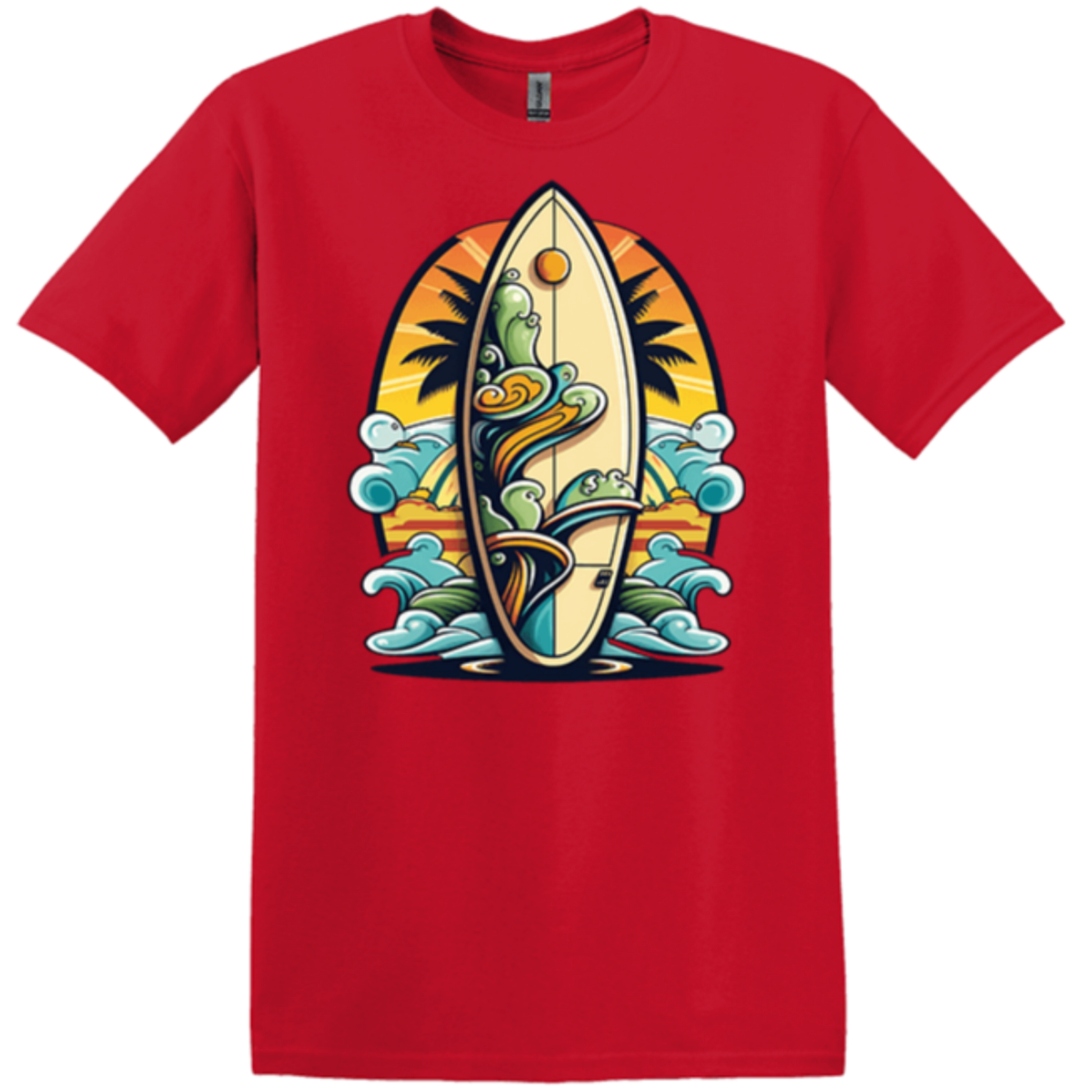 Ready2Go red short sleeves surfs up wear