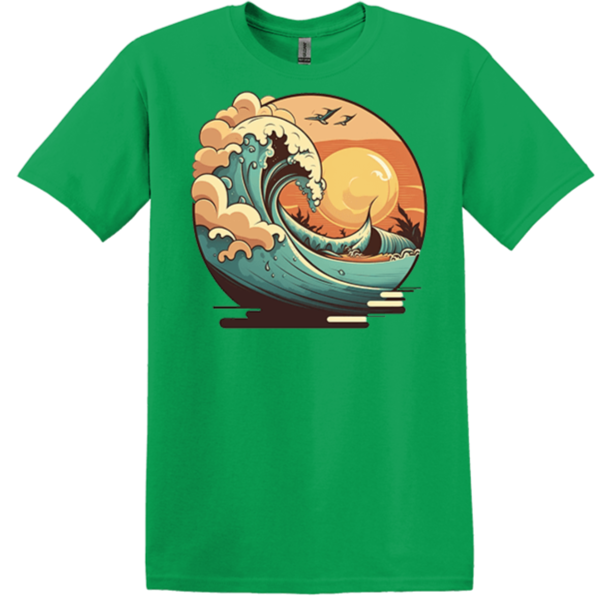 irish green short sleeve tee beach scene 