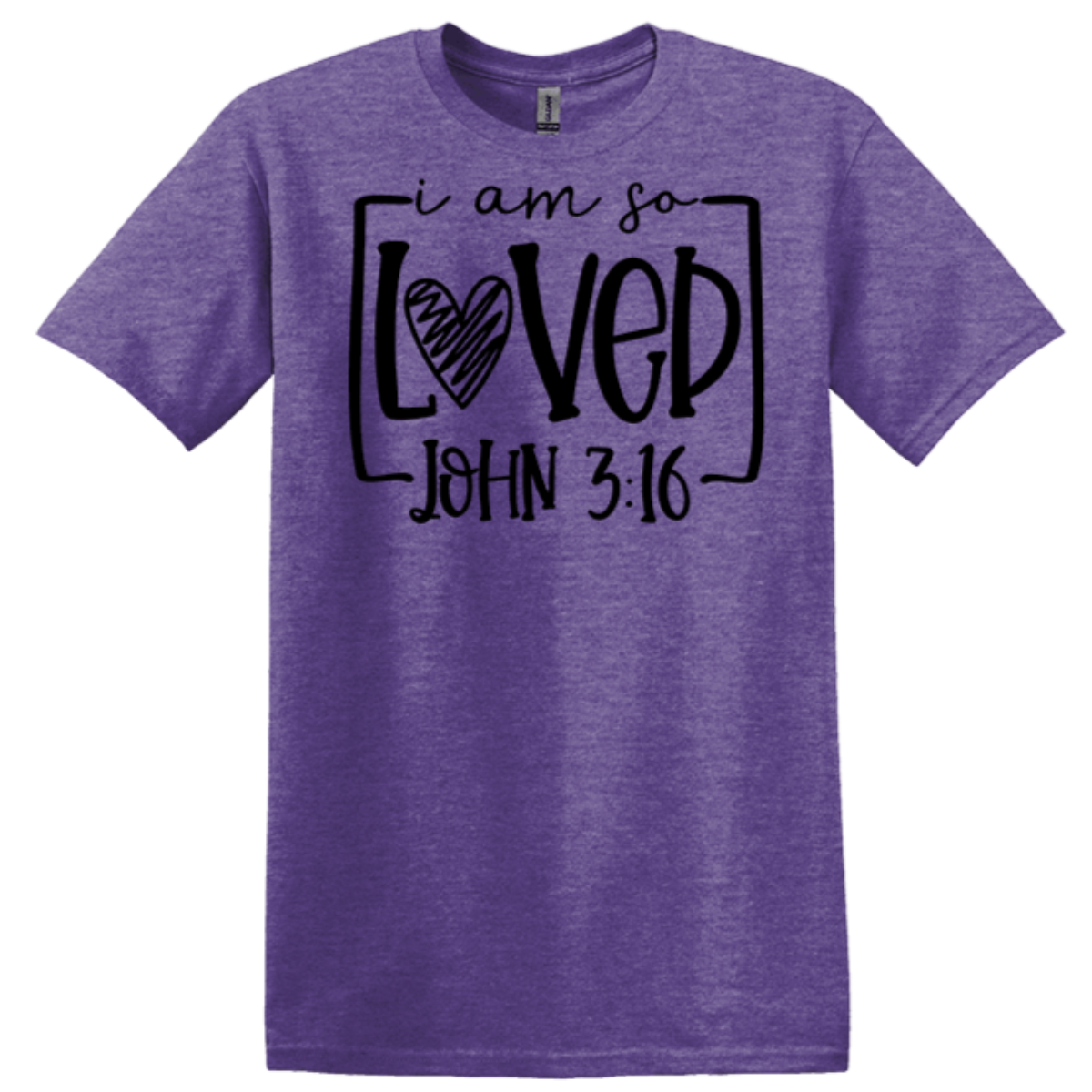 short sleeve heather purple faith-based verses wear