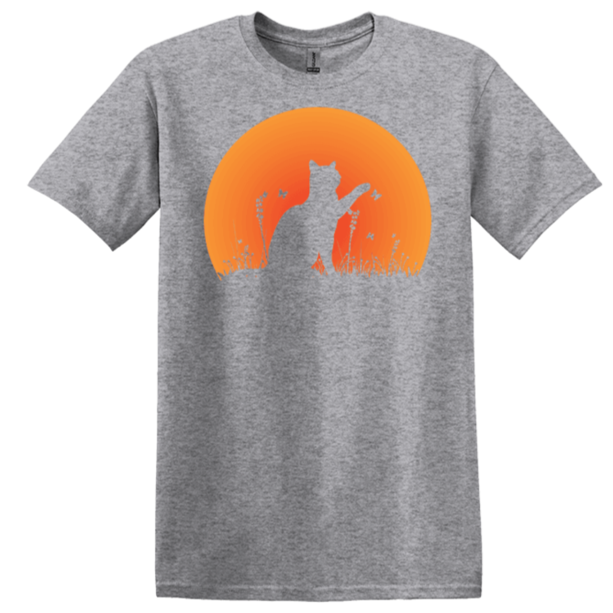 sports grey butterfly kitty moonlit tee