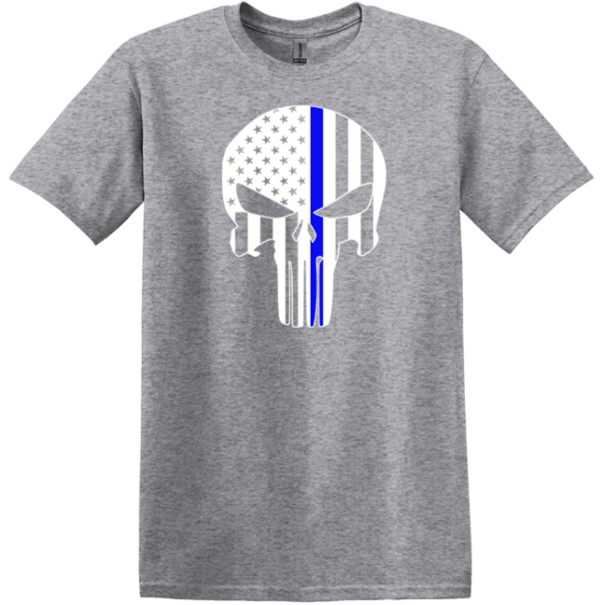 skeleton head flag sports grey shirt