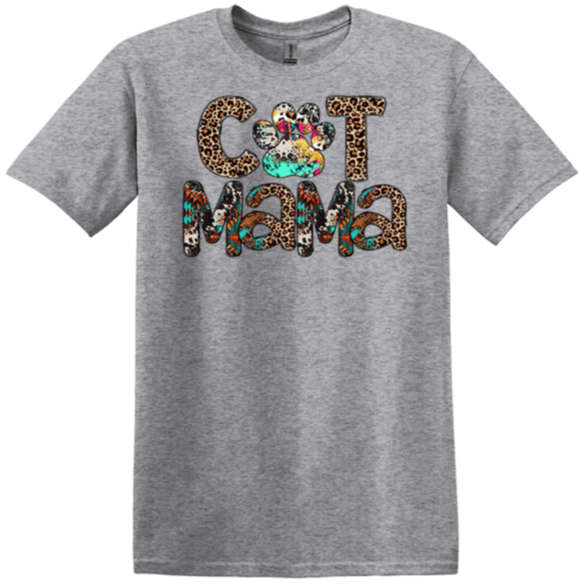 sports grey cat mama t-shirt 