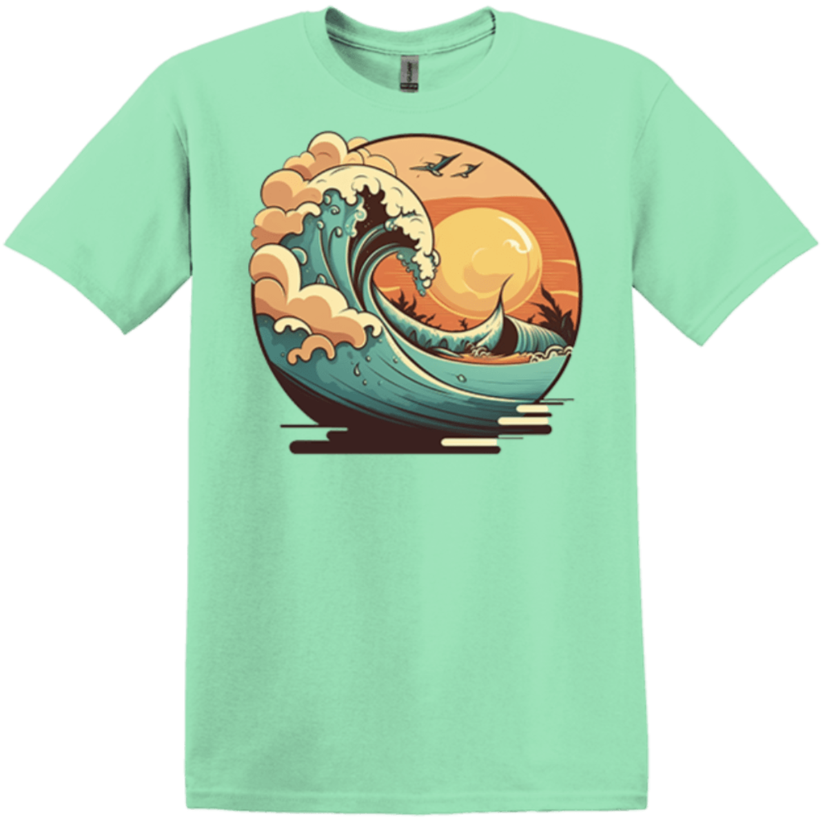 Ready2Go mint green t-shirt ocean waves