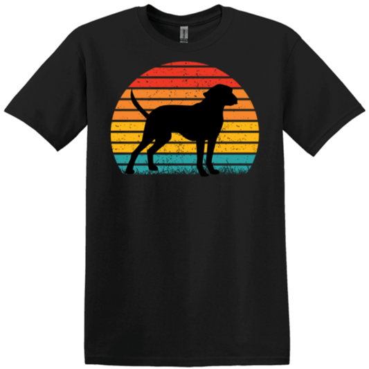 black 100% cotton garment dated pooch sunset