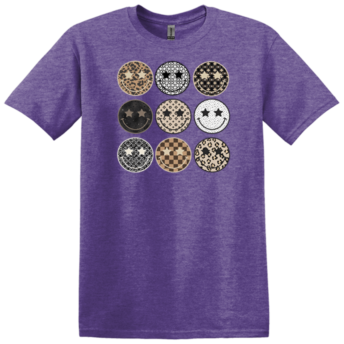 heather purple gildan softsyle t-shirt