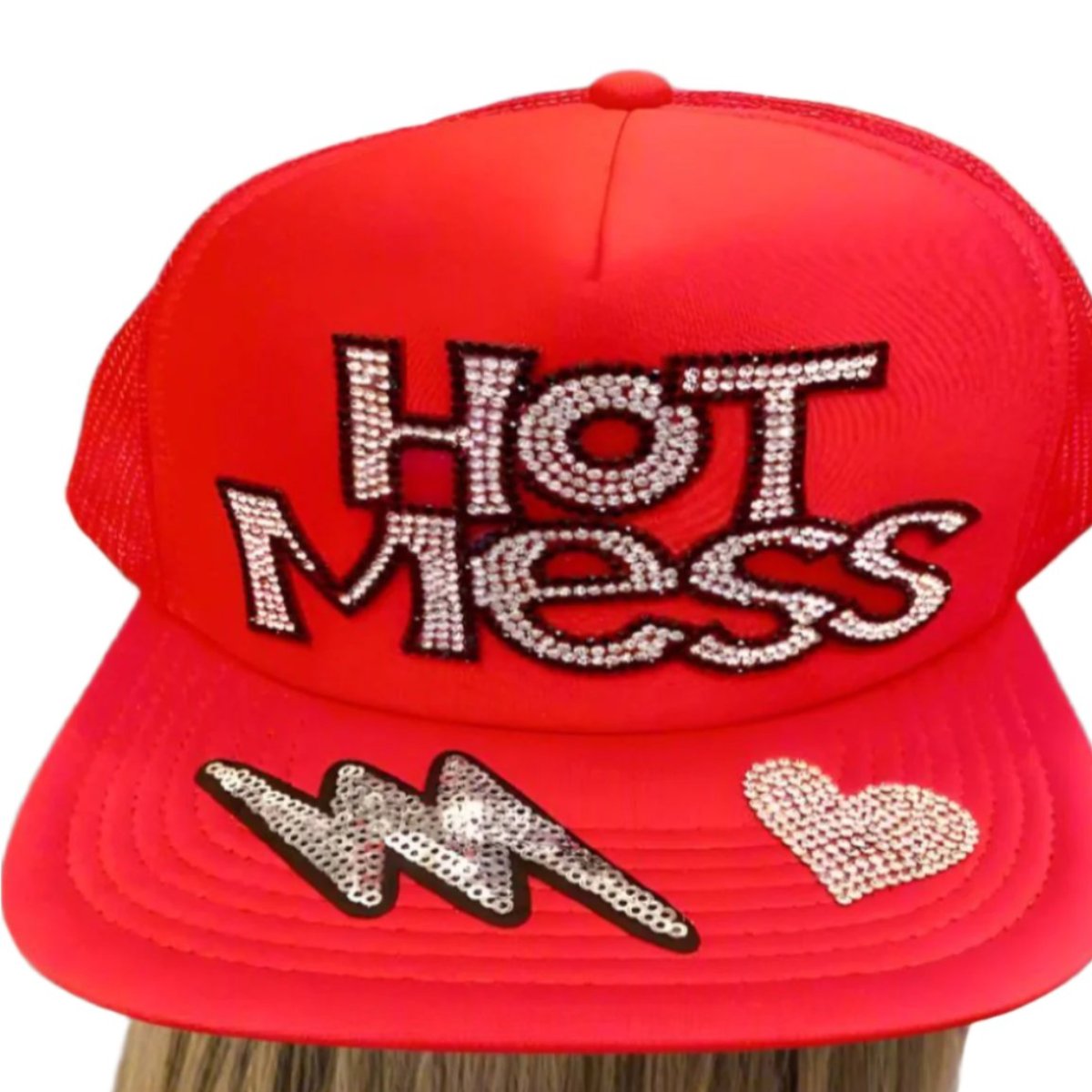 hot mess express otto foam trucker hat red